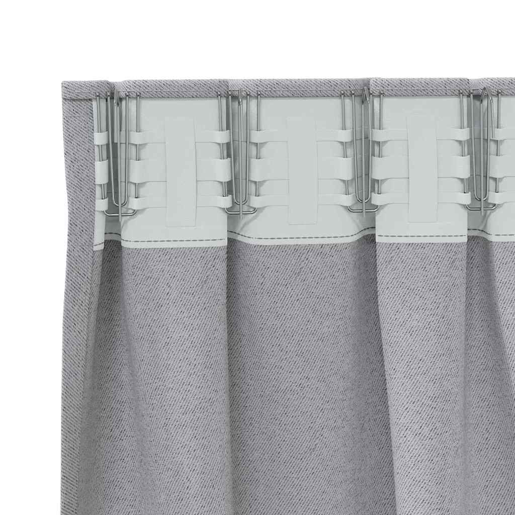 Cortinas opacas com cortinas Cinzento-claro Poliéster