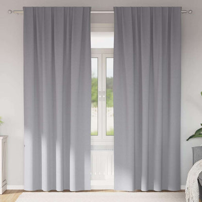 Cortinas opacas com cortinas Cinzento-claro Poliéster