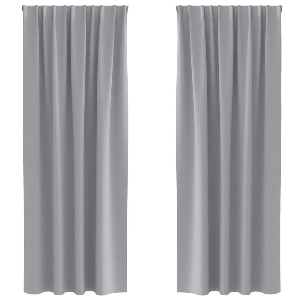Cortinas opacas com cortinas Cinzento-claro Poliéster