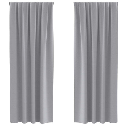 Cortinas opacas com cortinas Cinzento-claro Poliéster