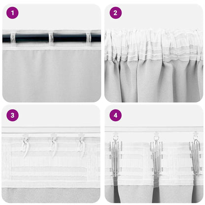 Cortinas opacas com cortinas Pale Grey Poliéster
