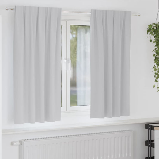 Cortinas opacas com cortinas Cinzento-claro Poliéster