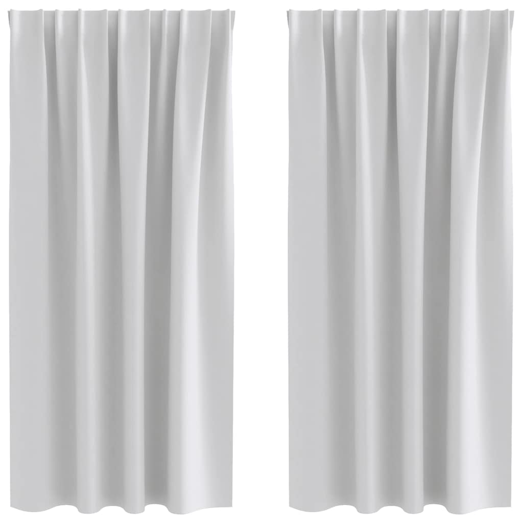 Cortinas opacas com cortinas Cinzento-claro Poliéster