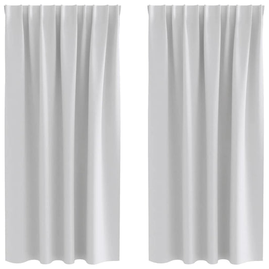 Cortinas opacas com cortinas Cinzento-claro Poliéster