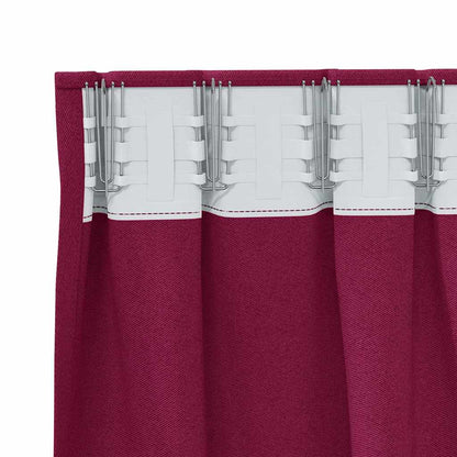 Cortinas opacas com cortinas Vinho Vermelho Poliéster