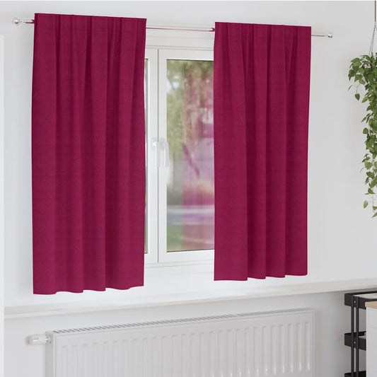 Cortinas opacas com cortinas Vinho Vermelho Poliéster
