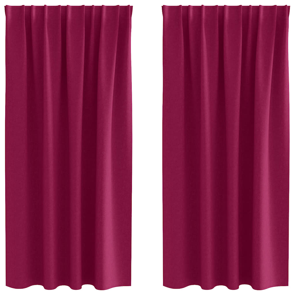 Cortinas opacas com cortinas Vinho Vermelho Poliéster