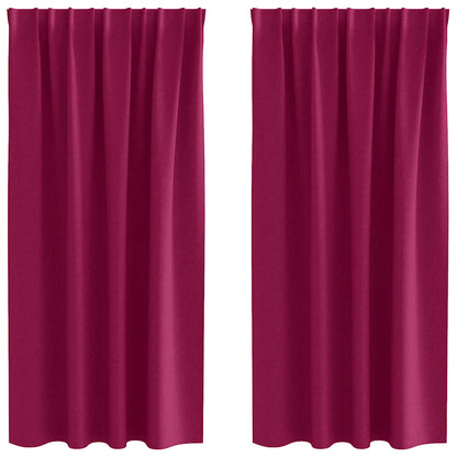 Cortinas opacas com cortinas Vinho Vermelho Poliéster