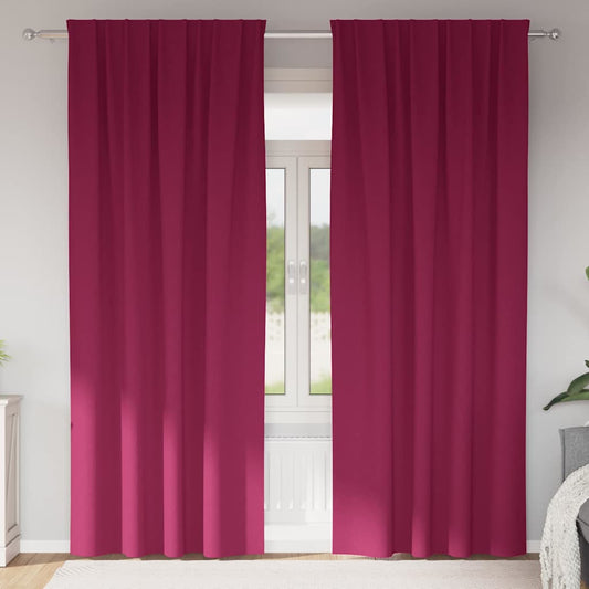 Cortinas opacas com cortinas Vinho Vermelho Poliéster