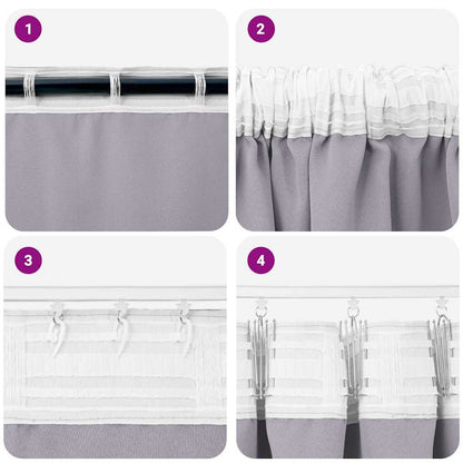 Cortinas opacas com cortinas Metal Grey Poliéster