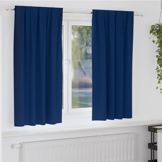 Cortinas opacas com cortinas Azul Escuro Poliéster
