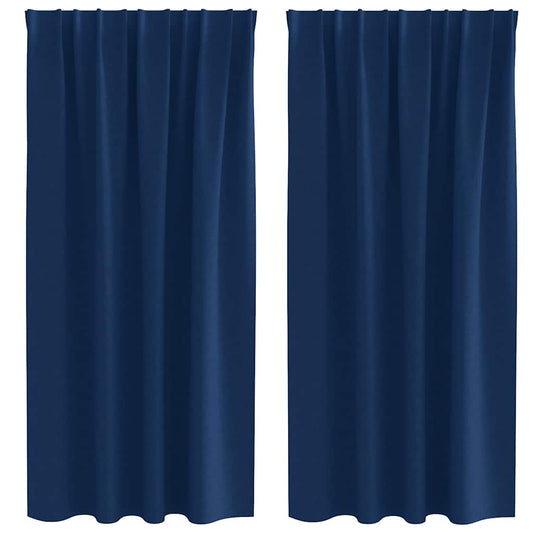 Cortinas opacas com cortinas Azul Escuro Poliéster