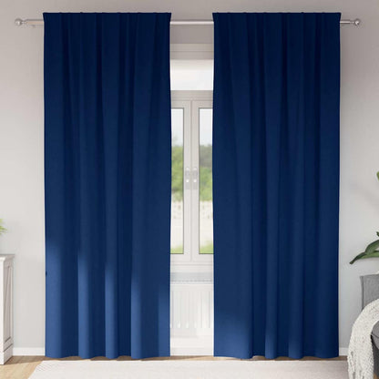 Cortinas opacas com cortinas Azul Escuro Poliéster
