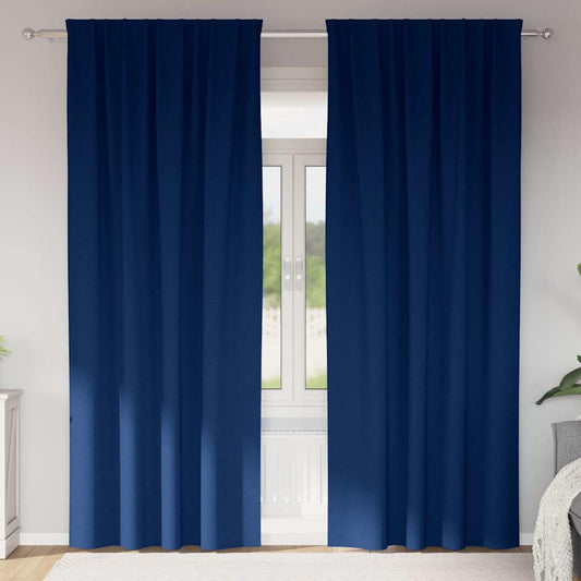 Cortinas opacas com cortinas Azul Escuro Poliéster