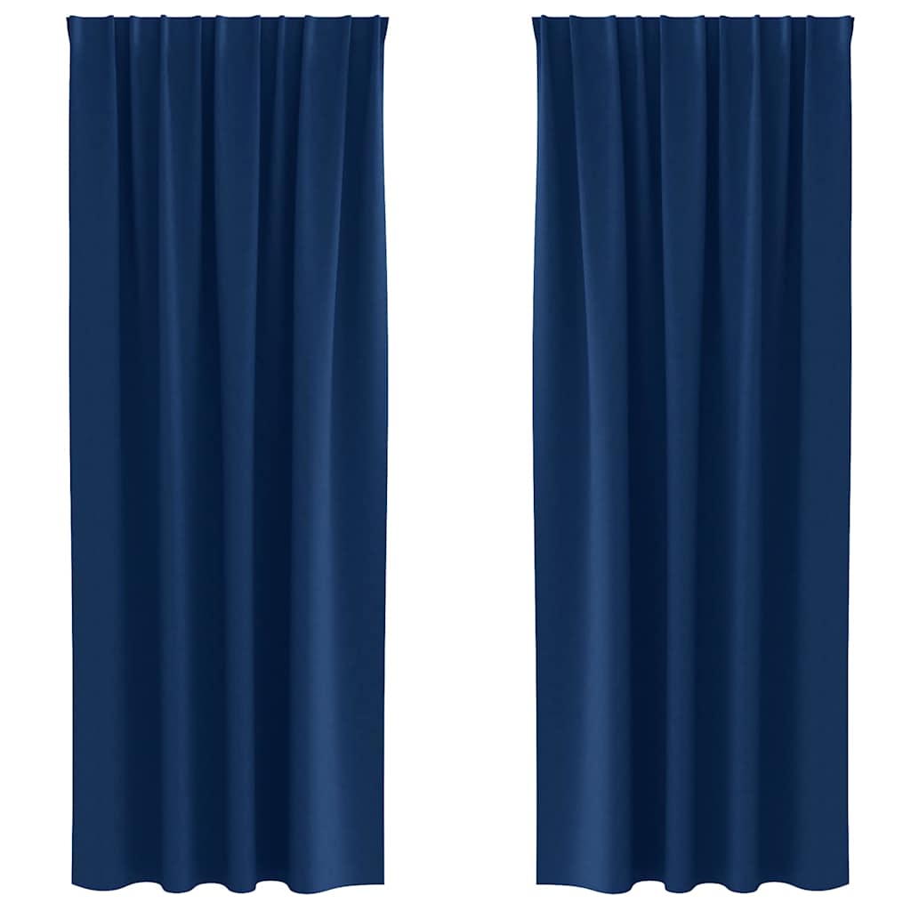 Cortinas opacas com cortinas Azul Escuro Poliéster