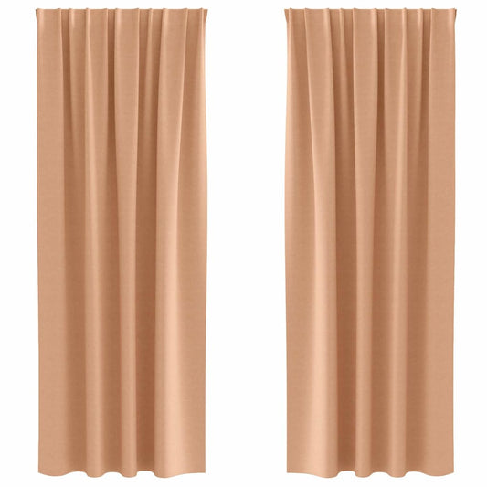 Cortinas opacas com cortinas Marrom Claro Poliéster