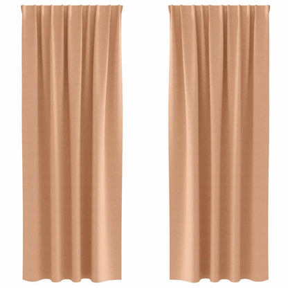 Cortinas opacas com cortinas Marrom Claro Poliéster