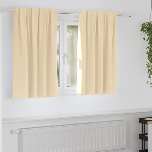 Cortinas opacas com cortinas Creme Poliéster
