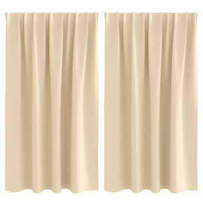 Cortinas opacas com cortinas Creme Poliéster