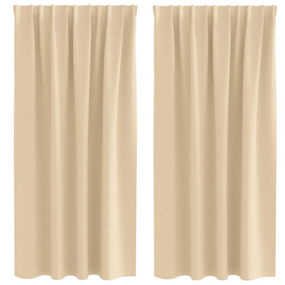 Cortinas opacas com cortinas Creme Poliéster