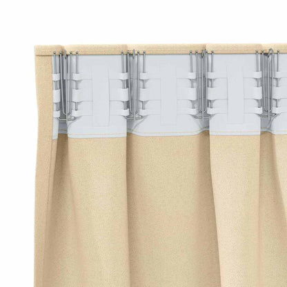 Cortinas opacas com cortinas Creme Poliéster