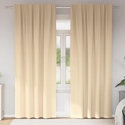 Cortinas opacas com cortinas Creme Poliéster