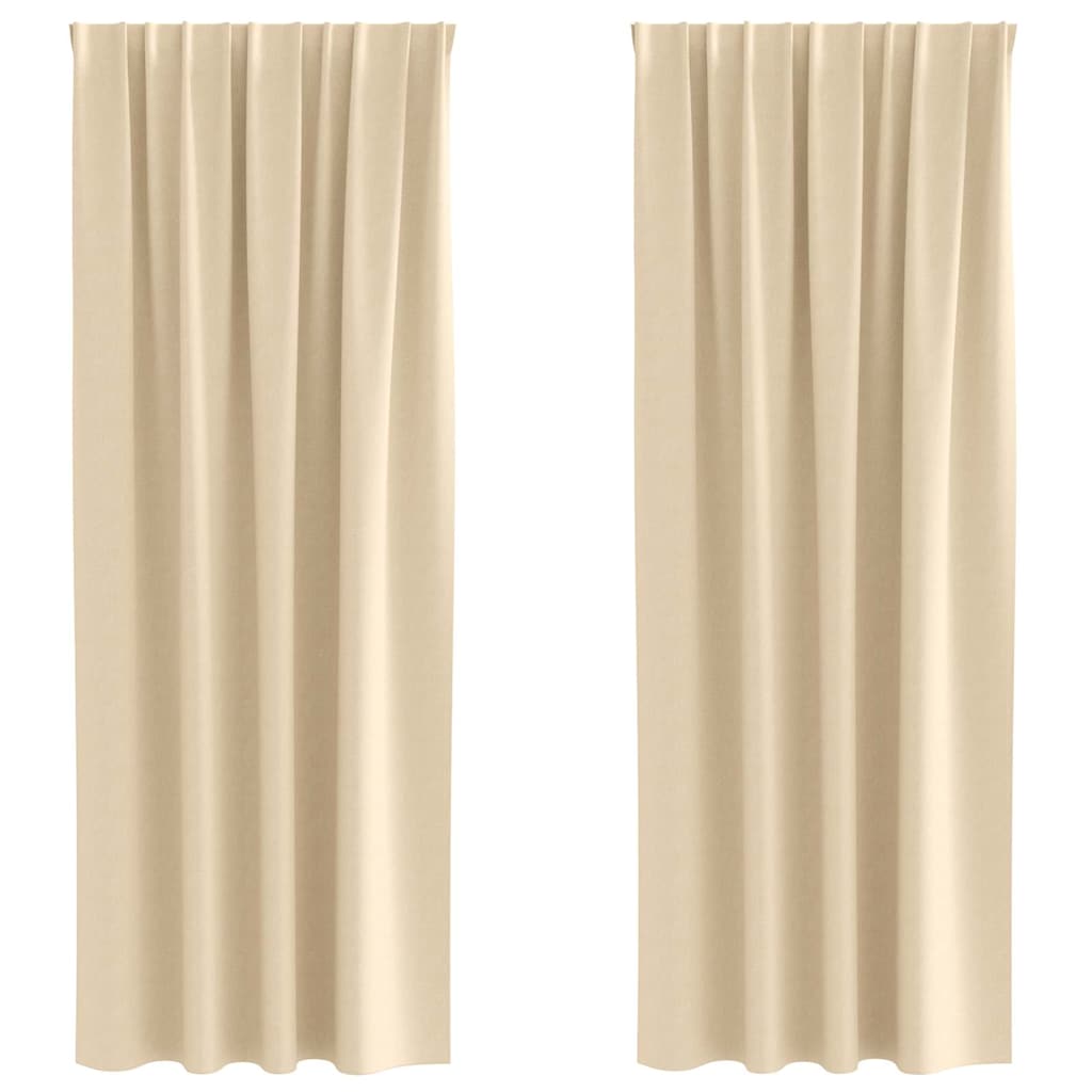 Cortinas opacas com cortinas Creme Poliéster