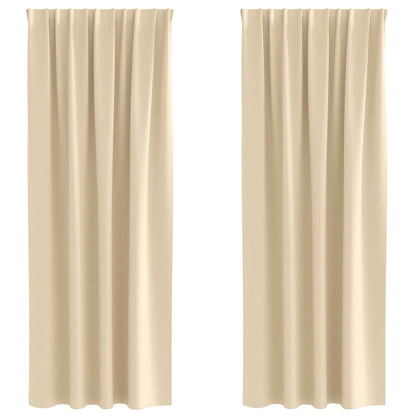 Cortinas opacas com cortinas Creme Poliéster