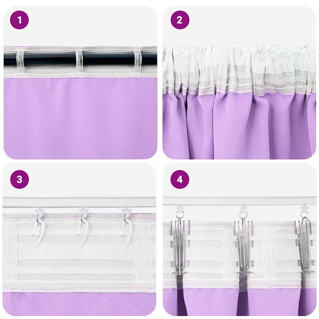 Cortinas opacas com cortinas Roxo Poliéster