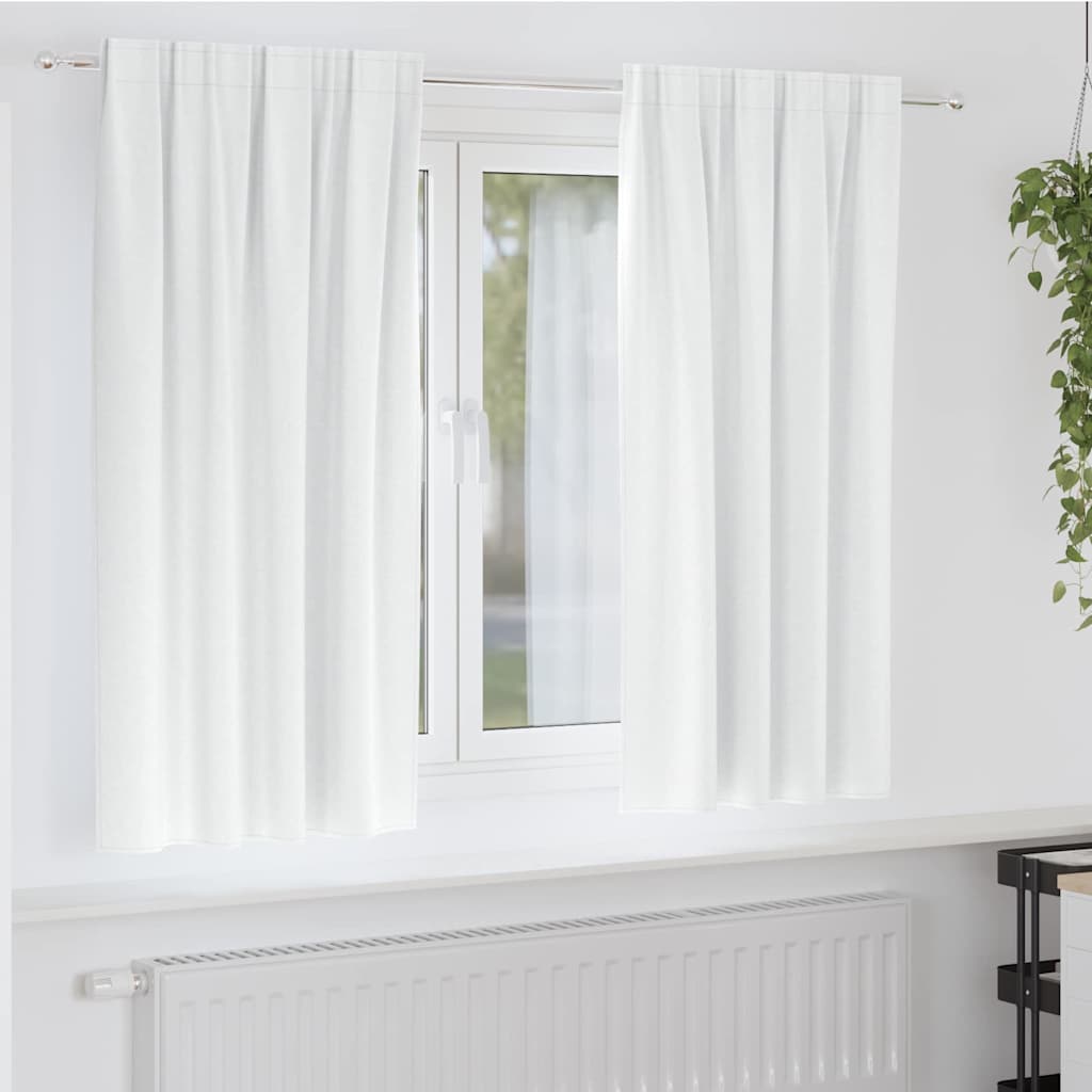 Cortinas opacas com cortinas Branco brilhante Poliéster
