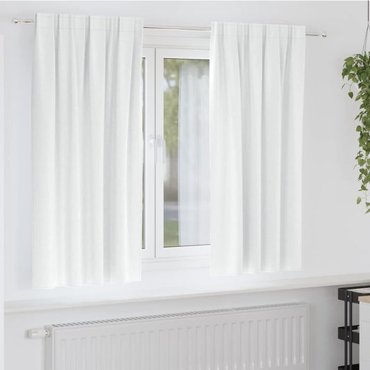 Cortinas opacas com cortinas Branco brilhante Poliéster