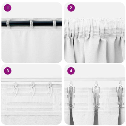Cortinas opacas com cortinas Branco Puro Poliéster