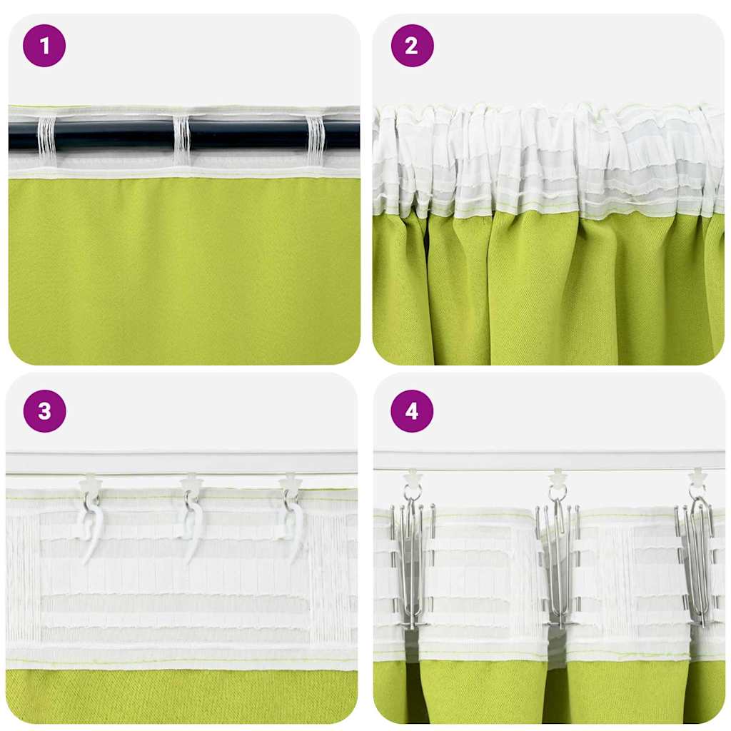 Cortinas opacas com cortinas Verde Poliéster