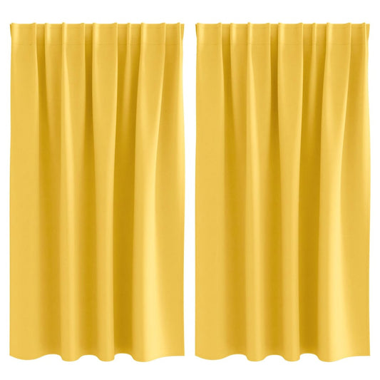 Cortinas opacas com cortinas Amarelo Mostarda Poliéster