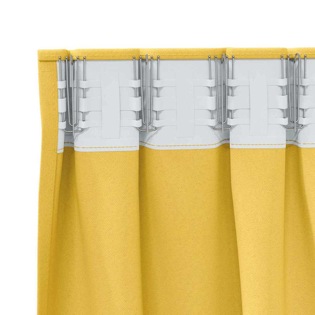 Cortinas opacas com cortinas Amarelo Mostarda Poliéster
