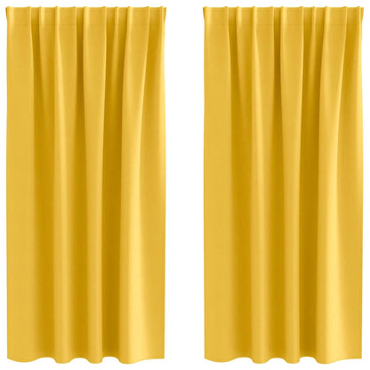 Cortinas opacas com cortinas Amarelo Mostarda Poliéster