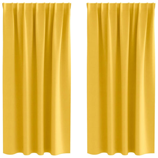 Cortinas opacas com cortinas Amarelo Mostarda Poliéster