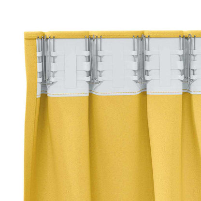 Cortinas opacas com cortinas Amarelo Mostarda Poliéster