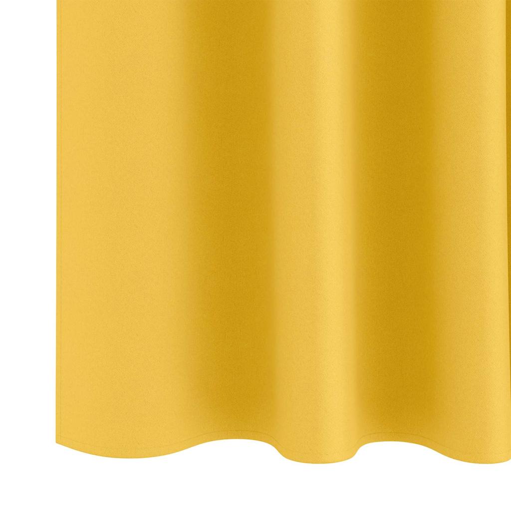 Cortinas opacas com cortinas Amarelo Mostarda Poliéster