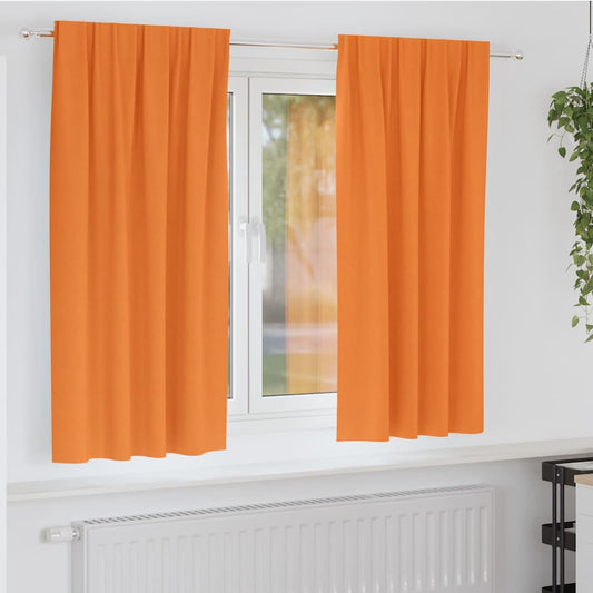 Cortinas opacas com cortinas Laranja Poliéster