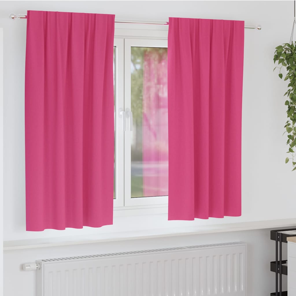 Cortinas opacas com cortinas Bright Pink Poliéster