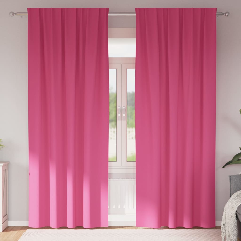 Cortinas opacas com cortinas Bright Pink Poliéster