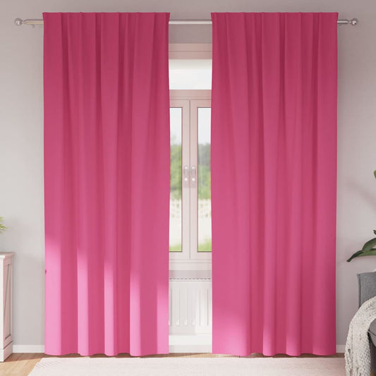 Cortinas opacas com cortinas Bright Pink Poliéster