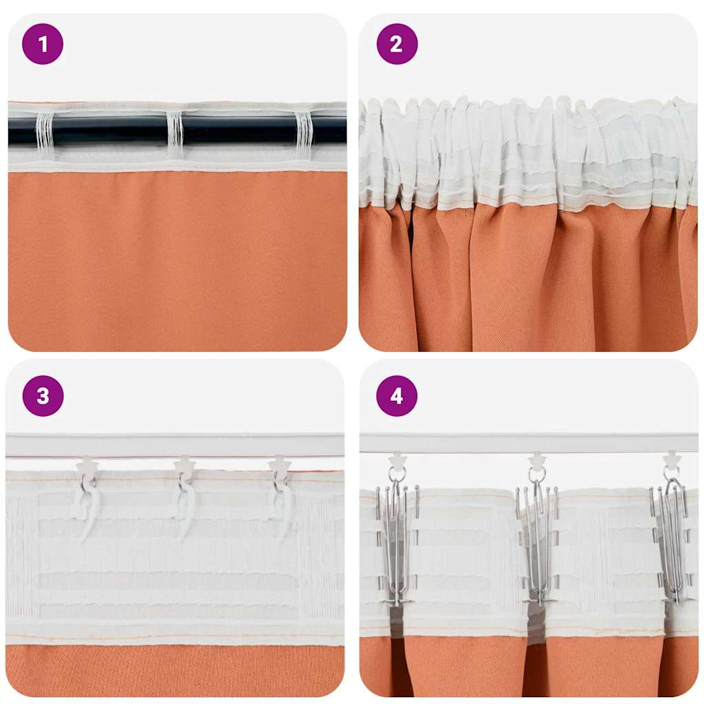 Cortinas opacas com cortinas Terracota Poliéster