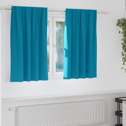 Cortinas opacas com cortinas Turquesa Poliéster