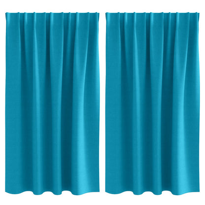 Cortinas opacas com cortinas Turquesa Poliéster