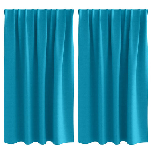 Cortinas opacas com cortinas Turquesa Poliéster