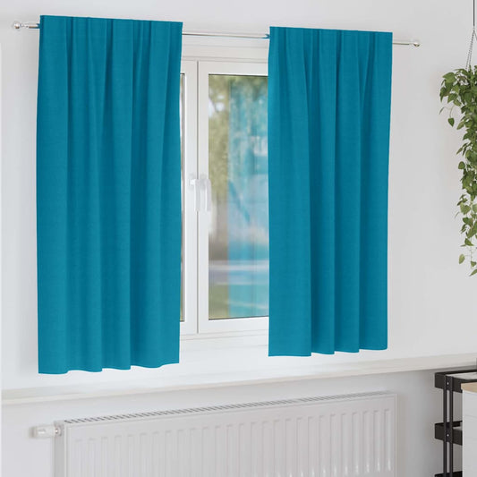 Cortinas opacas com cortinas Turquesa Poliéster