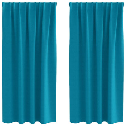 Cortinas opacas com cortinas Turquesa Poliéster