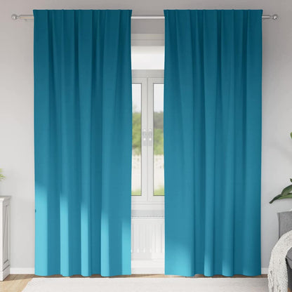 Cortinas opacas com cortinas Turquesa Poliéster